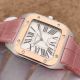 2017 Swiss Copy Cartier Santos 100 2-Tone Rose Gold Pink Leather band (4)_th.jpg
